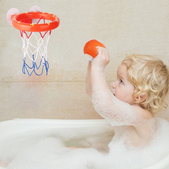 Baby Bath Toy Toddler Boy Water Toys Bathroom Bathtub Shooting Basketball Hoop with 3 Balls Kids Outdoor Play