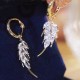 Long Contracted Leaves Modelling Joker Drop Earrings Fashion Shiny Crystal Senior Women Trendy Dangle Earrings Jewelry