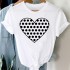 Women Top Letter Love Heart 70-80-90s Clothes Lady Casual Short Sleeve Fashion Summer Tshirt Regular Female Graphic T-Shirt