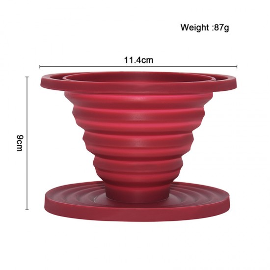 Silicone Coffee Dripper Filter Cone Collapsible Reusable Funnel Easy Manual Coffee Brew Maker Coffee Tool Kitchen Accessories